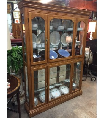 SOLD - Oak Curio Cabinet